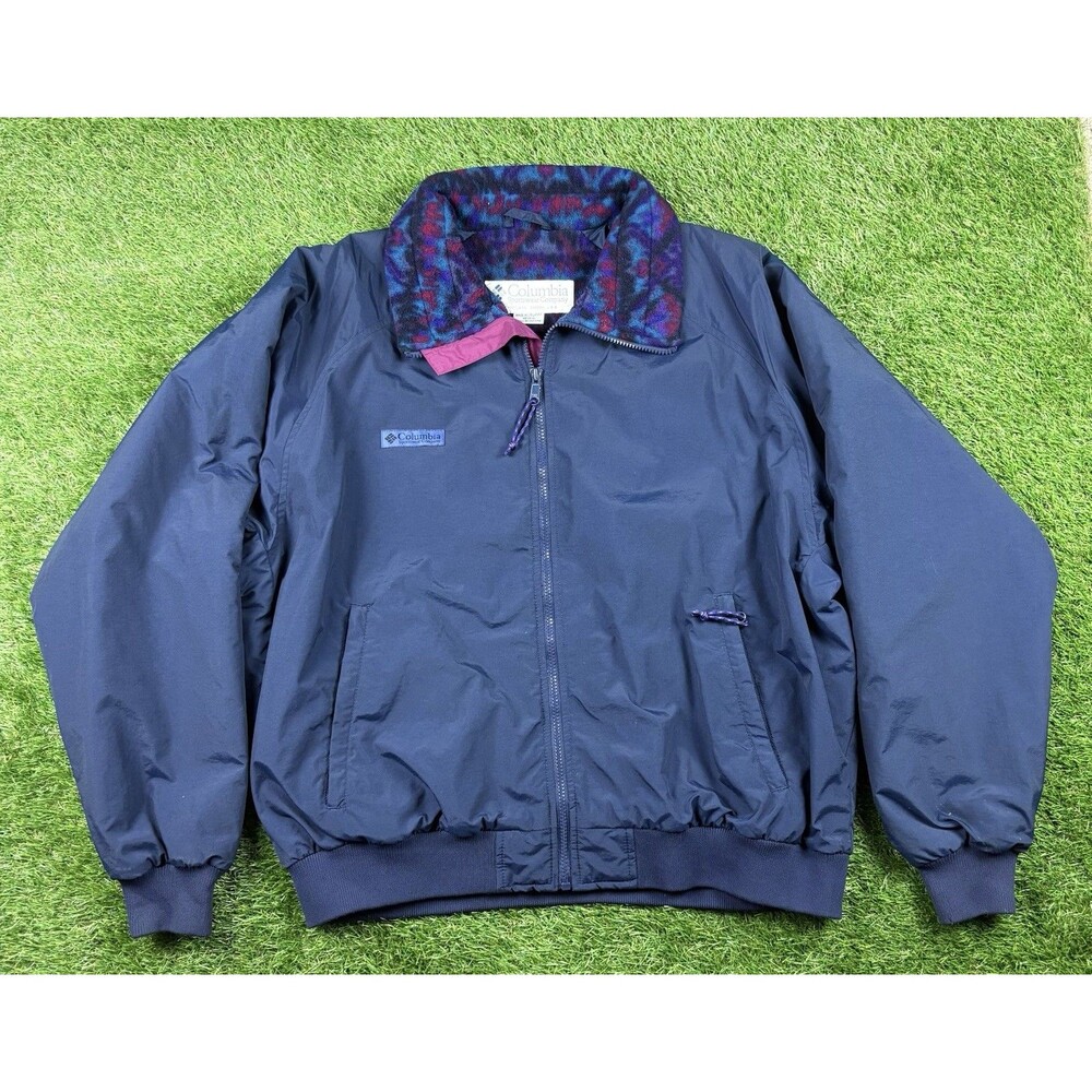 Vintage 90s Columbia Fleece Lined Jacket Mens XL Abstract Aztec Colorful